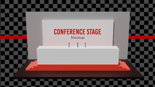 um pódio 3D para conferência de imprensa