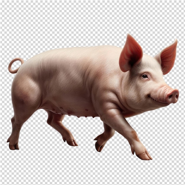 PSD um porco que está em um fundo branco