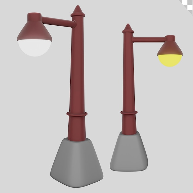 Um poste de luz com um abajur e uma lâmpada.