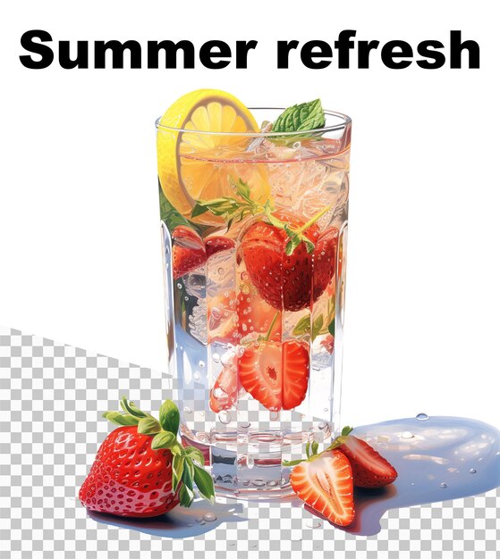 Um pôster com um delicioso refresco de verão e as palavras refresco de verão nele