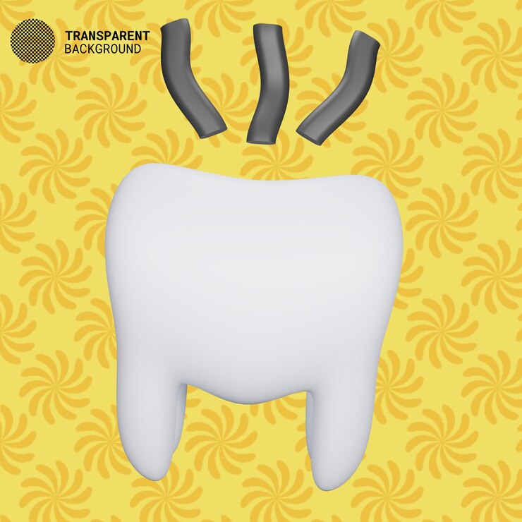 PSD um pôster com um dente que diz "fundo transparente".