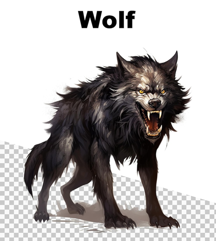 PSD um pôster para o jogo do lobo chamado o lobo
