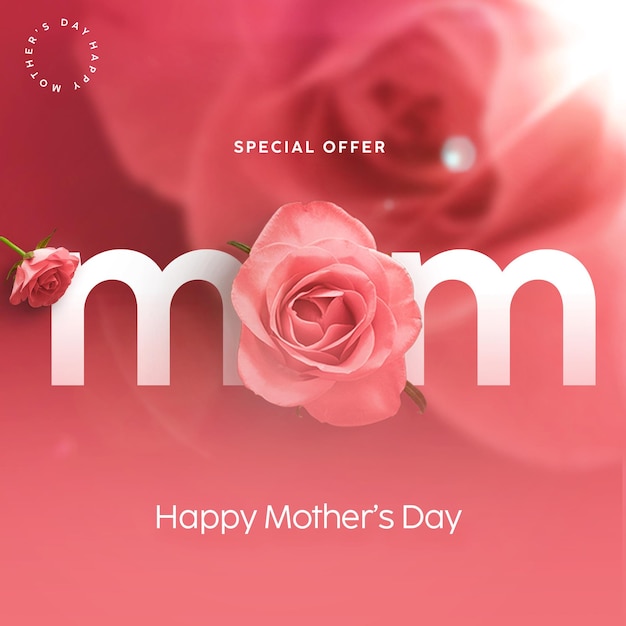 Um pôster rosa que diz feliz dia das mães nele