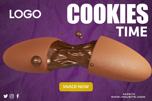 Um pôster roxo que diz "tempo de cozimento" nele.