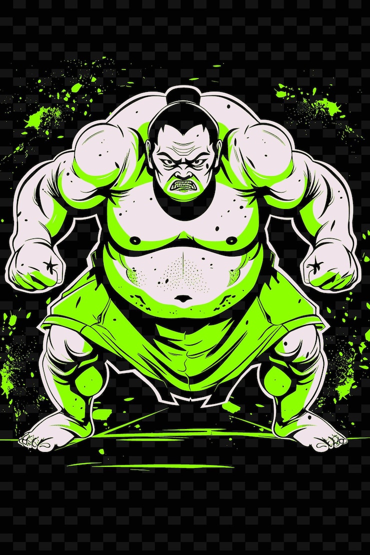 PSD um pôster verde e preto de um homem com um fundo verde com um monstro verde nele