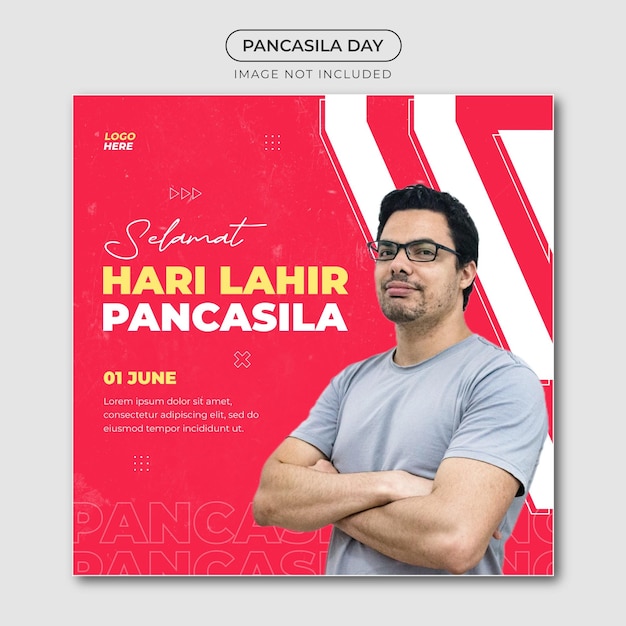 PSD um pôster vermelho e branco com a inscrição panasonic day.