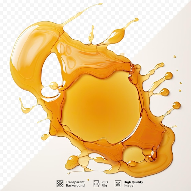 PSD um pouco de suco de laranja com um líquido amarelo.