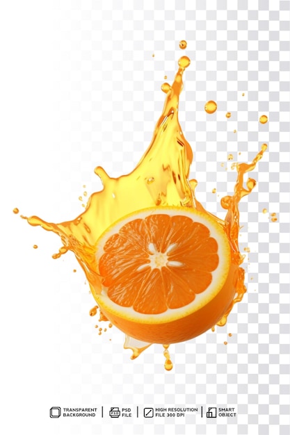 PSD um pouco de suco de laranja é derramado em um copo