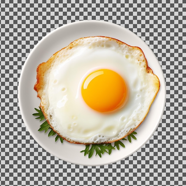 PSD um prato com um ovo frito e um pedaço de agulhas de pinheiro no prato