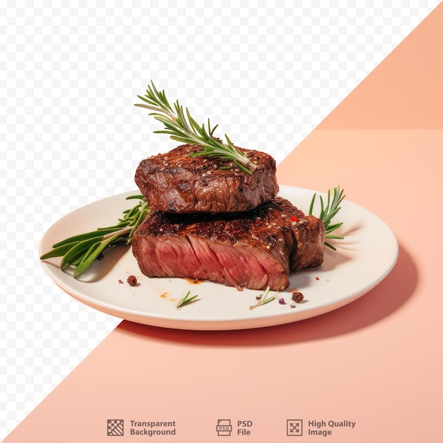 Um prato de bifes com a imagem de um bife.