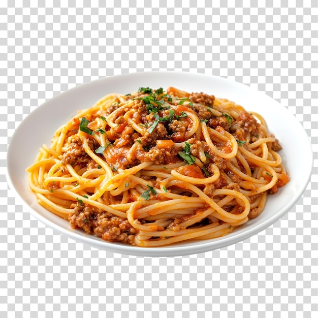 um prato de espaguete com carne e legumes