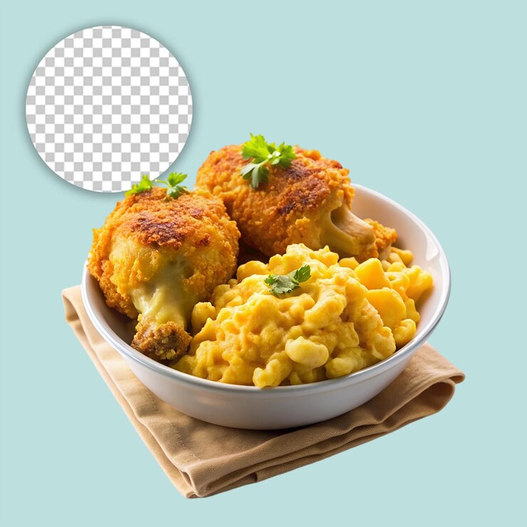 PSD um prato de macarrão de lagosta e queijo isolado em fundo transparente