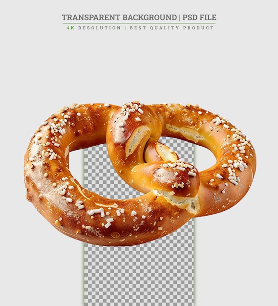 Um pretzel apetitoso em fundo branco