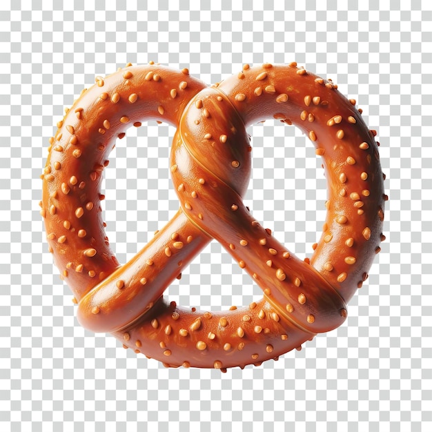 PSD um pretzel crocante com fundo transparente.