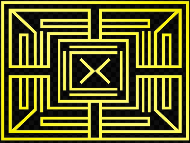 Um quadrado amarelo com uma cruz no meio