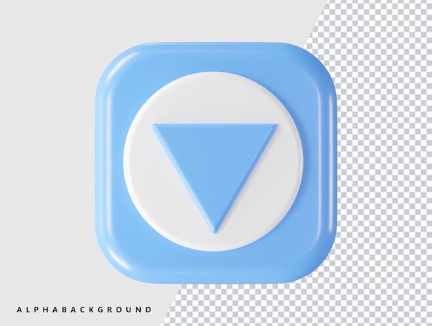 Um quadrado azul com um triângulo no meio.