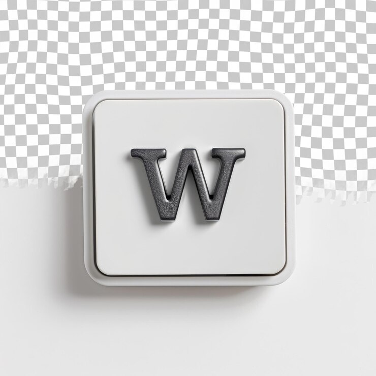 PSD um quadrado branco com um "w" que diz "w"