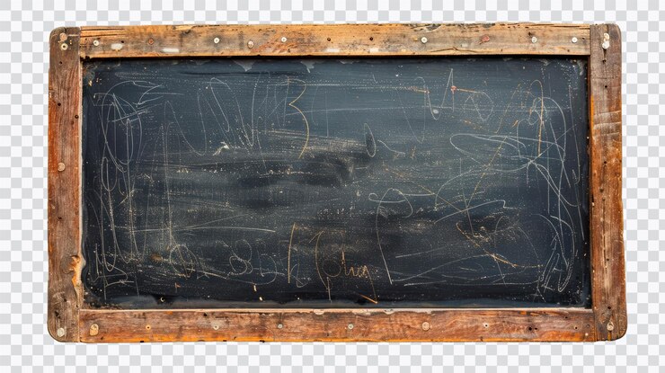PSD um quadro vintage com uma moldura de madeira com múltiplos arranhões e rabiscos ideal para fins educacionais e criativos