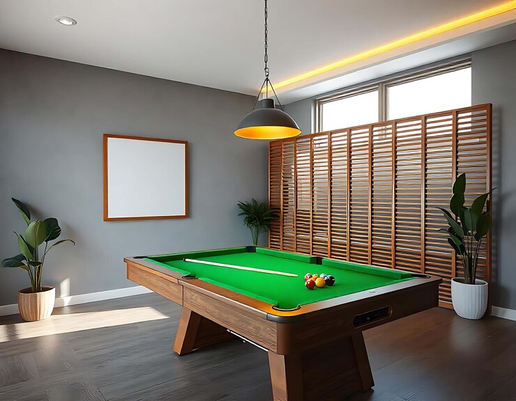 Um quarto elegante e contemporâneo com móveis modernos