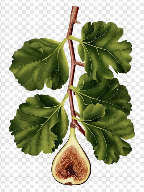 PSD um ramo de uma planta com uma folha que tem a palavra seiva sobre ele