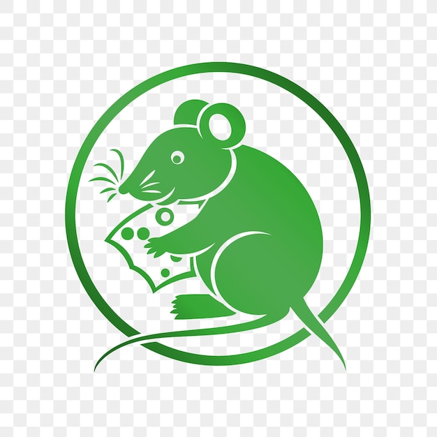um rato com um círculo verde no fundo