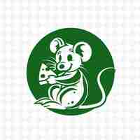 PSD um rato com um círculo verde que diz rato sobre ele