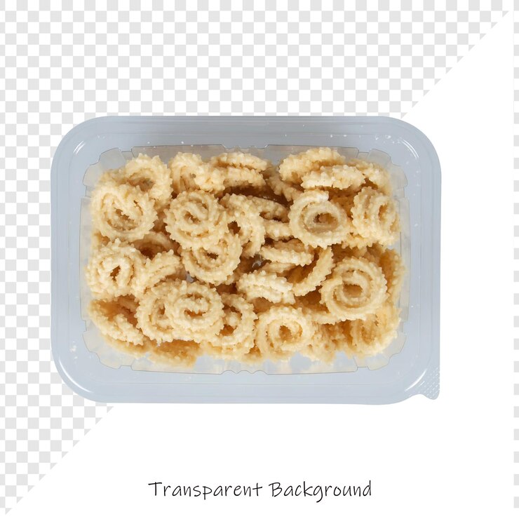 PSD um recipiente de pretzels com as palavras condimento na parte de baixo