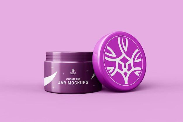 um recipiente roxo de condimentos com uma tampa roxa
