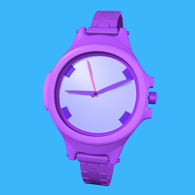 Um relógio roxo legal e elegante