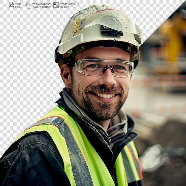 PSD um retrato de bombeiro com fundo transparente