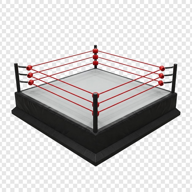 Um ringue de wrestling profissional em fundo transparente