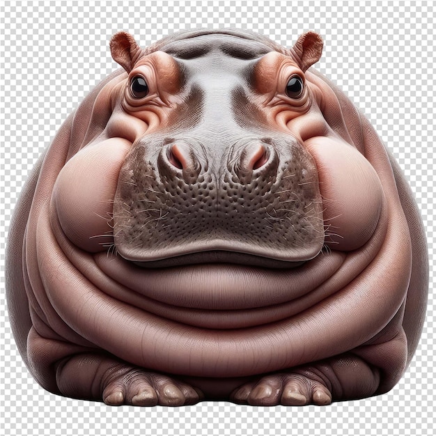 PSD um rinoceronte com um hipopótamo no rosto e na frente dele