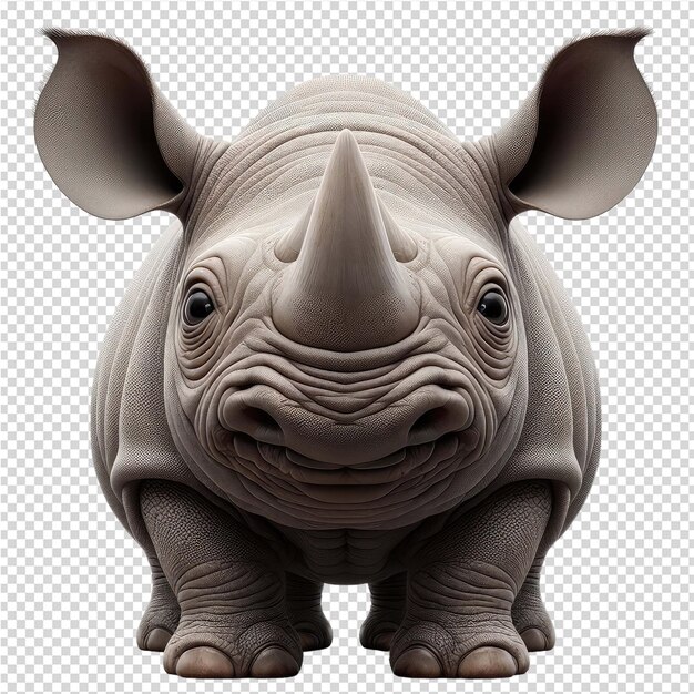 PSD um rinocerontes com um rinoceronte na cabeça e nas orelhas