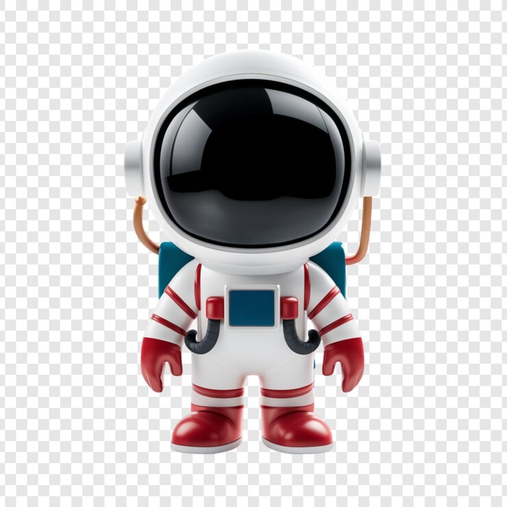 PSD um robô com um capacete na cabeça e a palavra espaço na parte inferior