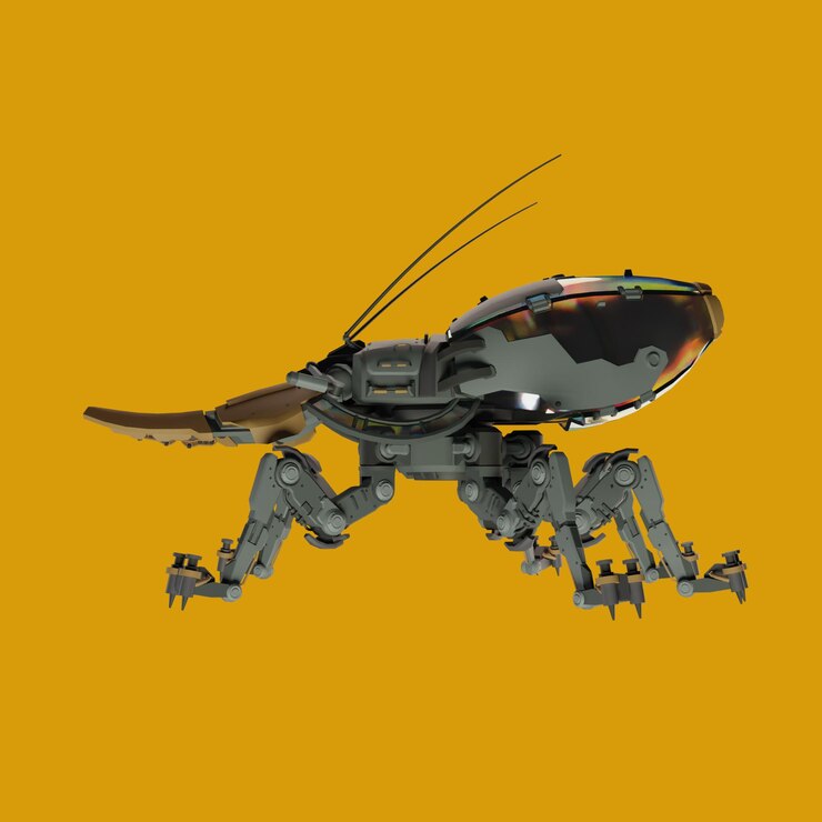 PSD um robô feito por um robô com um fundo amarelo