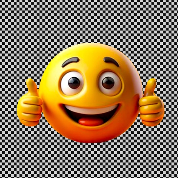 um rosto sorridente amarelo com dois polegares no ar