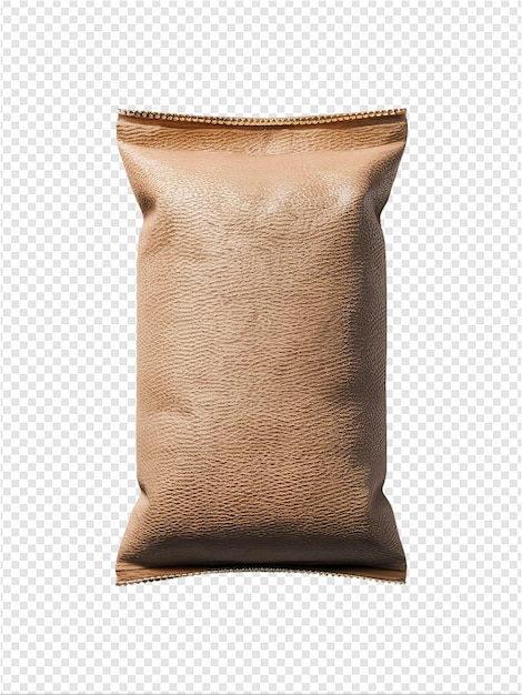 PSD um saco de couro castanho com uma faixa dourada