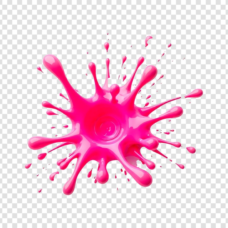 PSD um salpico de água rosa e roxo com um lugar para o texto