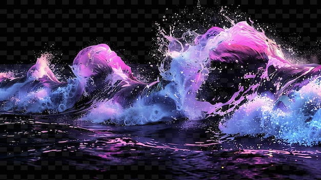 PSD um salpico de água roxo e azul com cores roxas e cor-de-rosa