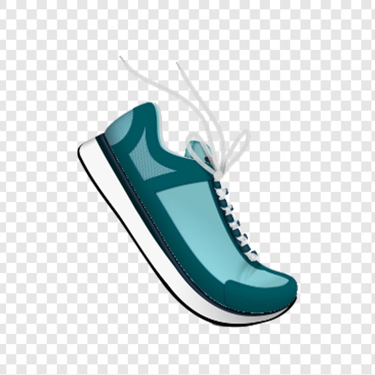 PSD um sapato de corrida azul isolado em um fundo transparente
