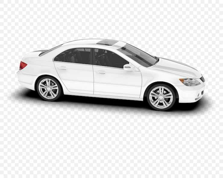 PSD um sedã branco com design moderno