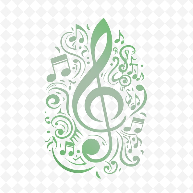 Um símbolo musical verde e branco com um fundo verde com uma nota musical