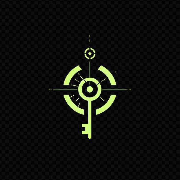 PSD um símbolo verde de uma chave com um fundo verde