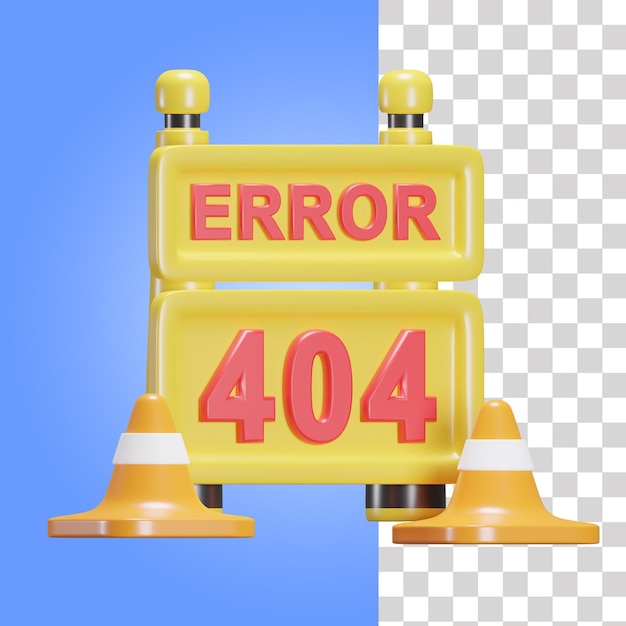 PSD um sinal amarelo com fundo azul que diz erro 404.