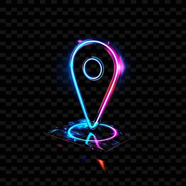 Um sinal de néon com um círculo de luz nele