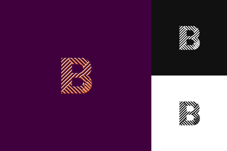 PSD um sinal preto e branco que diz "b" e "b"