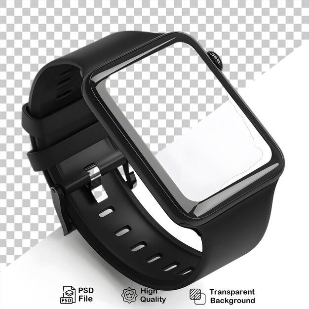 PSD um smartwatch preto em fundo branco