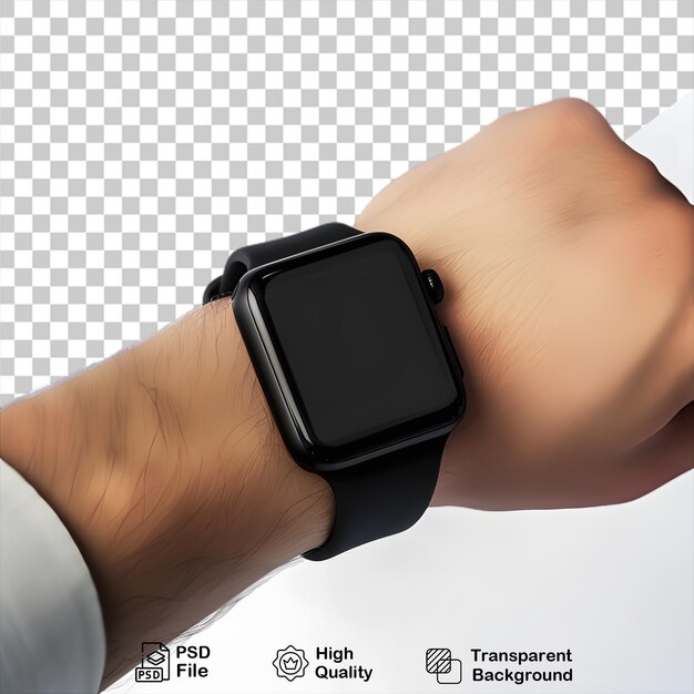 PSD um smartwatch preto em fundo branco