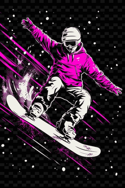 PSD um snowboarder está fazendo um truque no ar