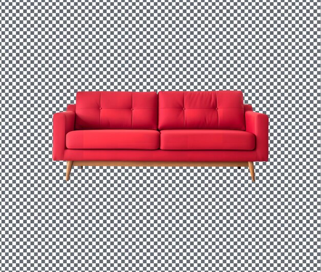 Um sofá vermelho moderno tão bonito isolado sobre um fundo transparente